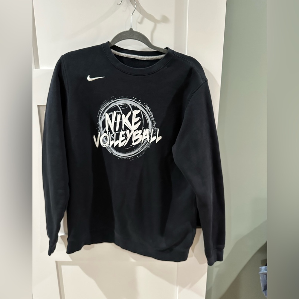 Nike Volleyball Black Fleece Lined Crewneck Sweatshirt, Sz M est see measurement